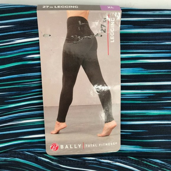 Bally Total Fitness Womens High Rise Blue Skinny Active 27 In Leggings Size XL - Picture 3 of 10